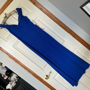 Royal Blue Bardot Off The Shoulder Evening Gown 8P NWT